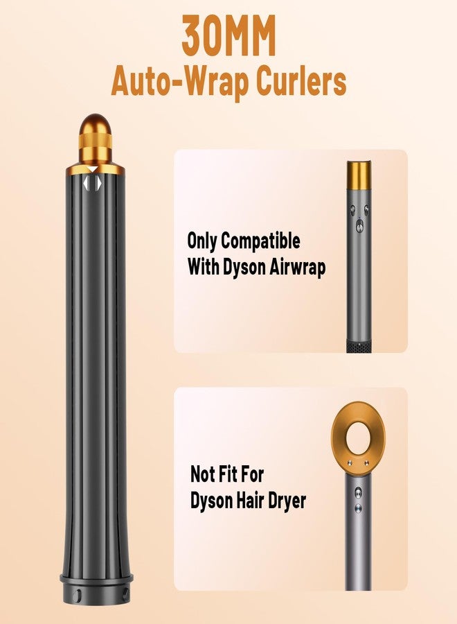 ZEPHBLOW 30mm/1.2 Inch Curling Barrel for Dyson Airwrap, Long Hair Curling Roller Barrels Compatible with Airwrap HS01/05, Self-Curling Replacement Attachment for Part No.971888-07, Gold - Image 2